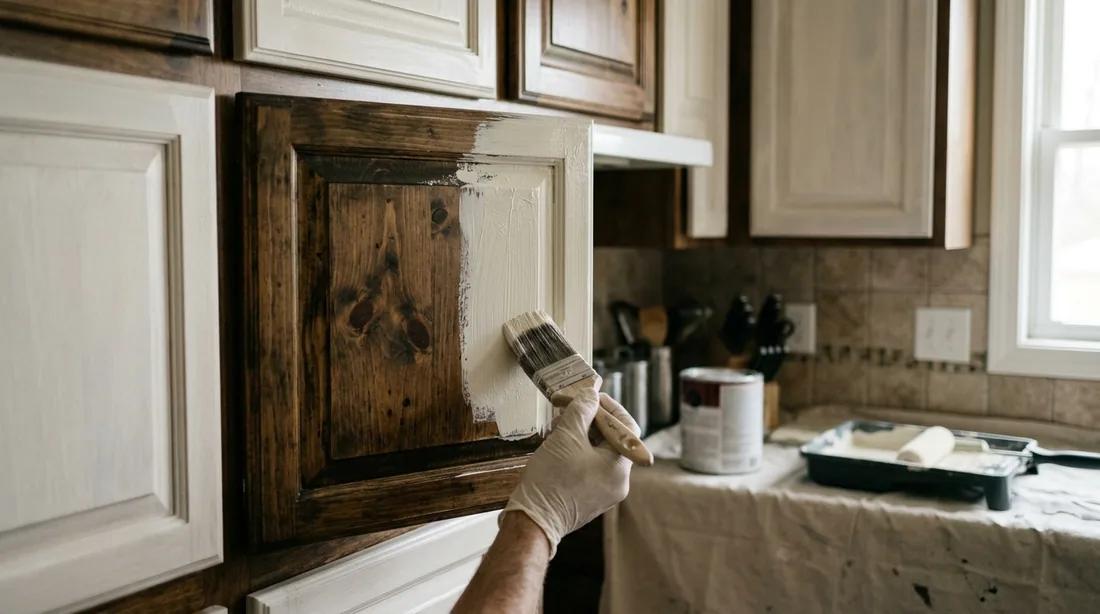 The primer is picked for the substrate: shellac or a bonding primer over knotty wood and old stain, — Terre Haute, IN