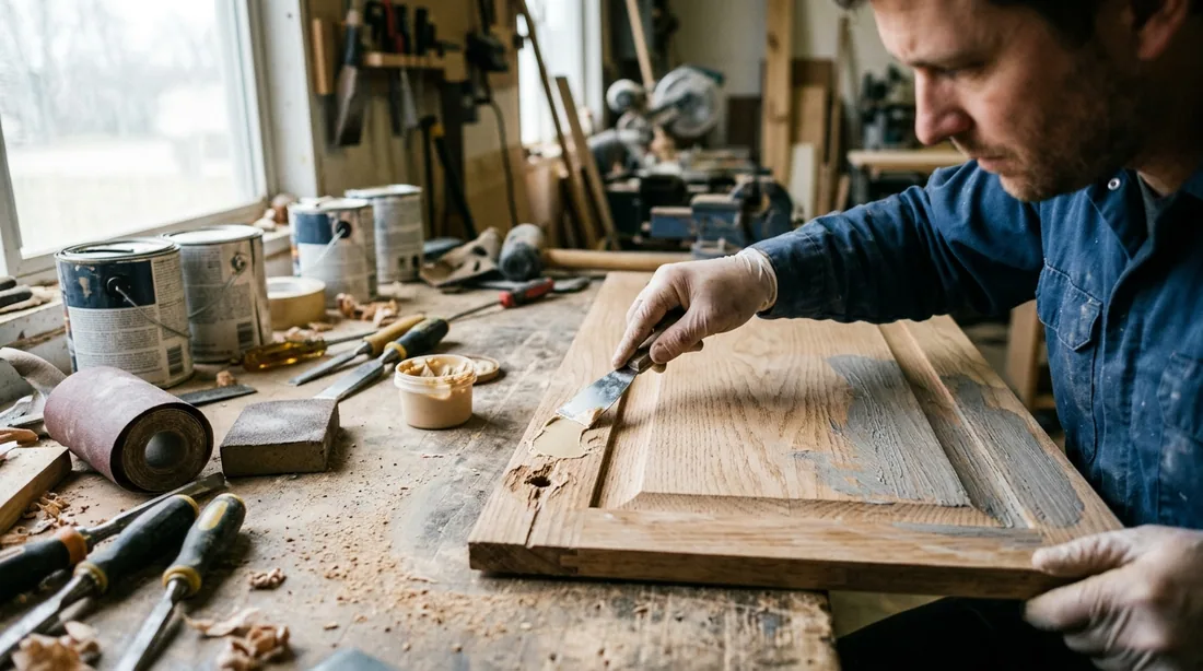 Loose joints, chipped edges, and blown-out screw holes get fixed first — Terre Haute, IN